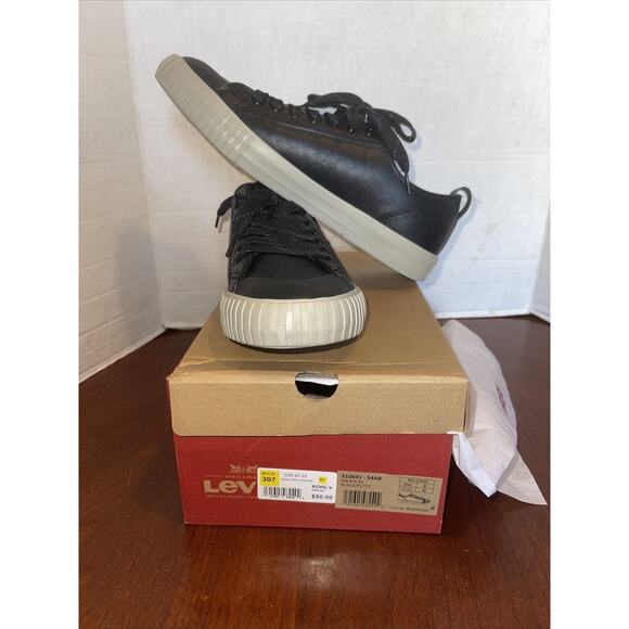 Levi's Mens 9 Anakin Bk Synthetic Leather Casual Lace Rubber Sole Sneaker Shoe - Picture 1 of 11